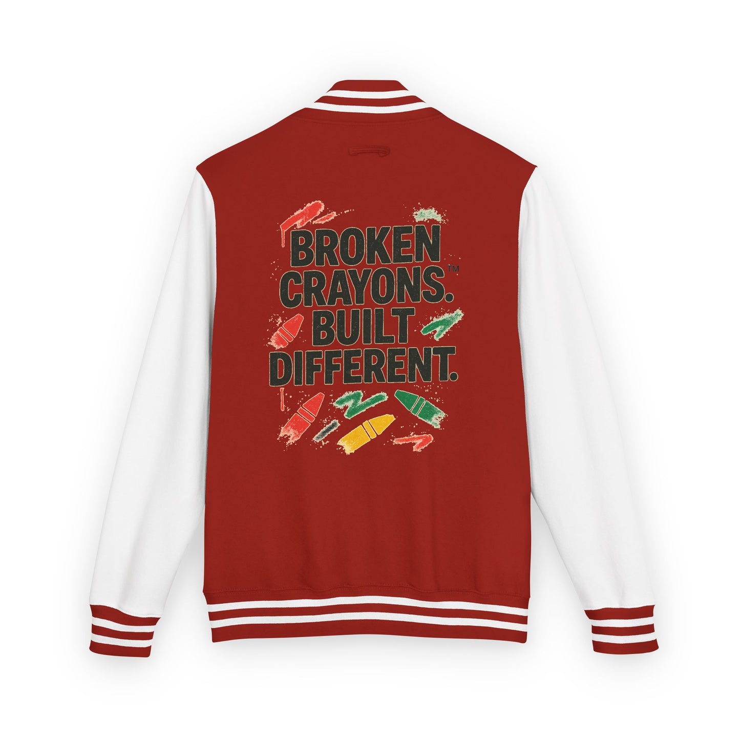 Broken Crayons™ Built Different Varsity Jacket – Empowerment Streetwear