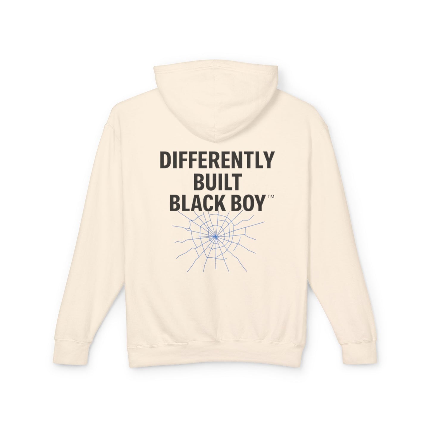 Black Boy. Built Different. Hoodie – Differently Built Blueprint Burst (Unisex)