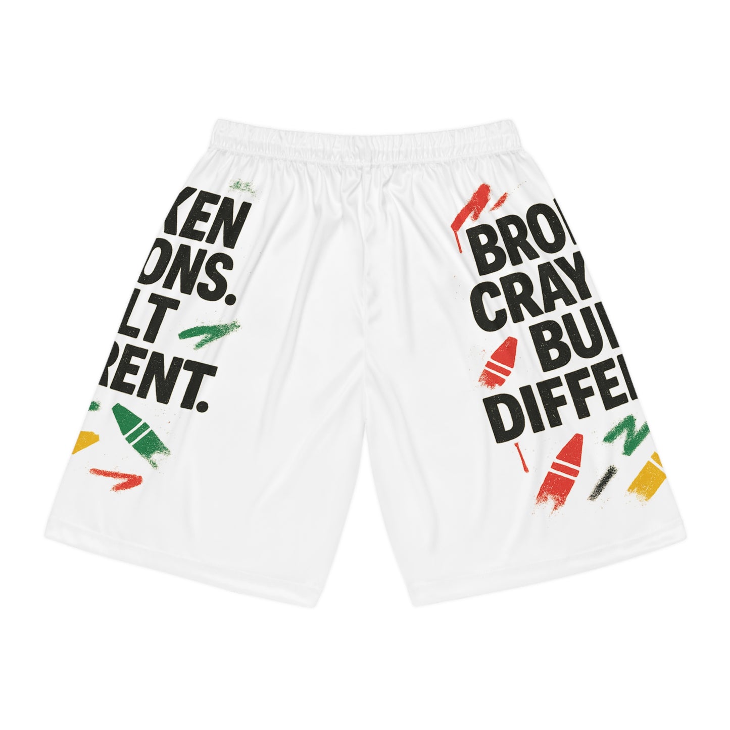 Broken Crayons™ Built Different Basketball Shorts – Empowerment Sportswear