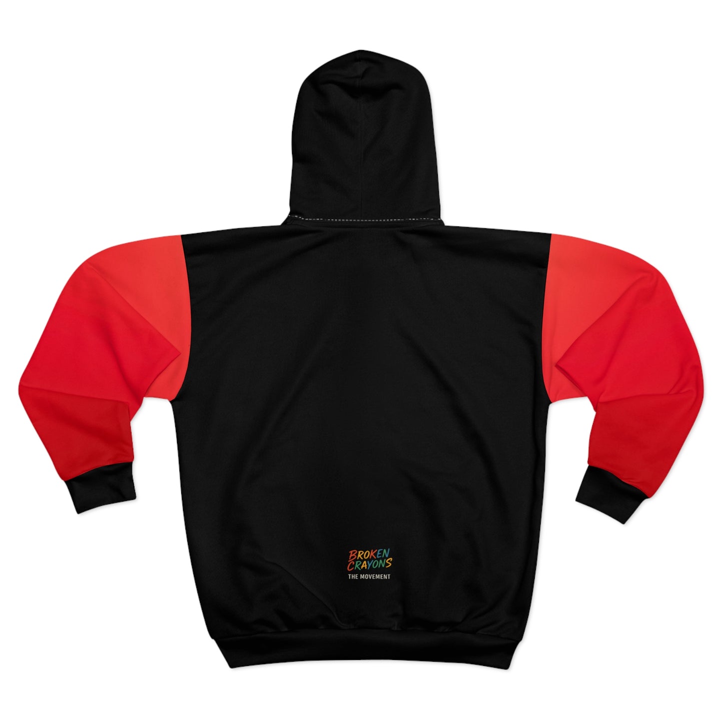 Broken Crayons Collection™ “L.A. POWER” Zip-Up Hoodie – Urban Graffiti Style with Red Sleeves
