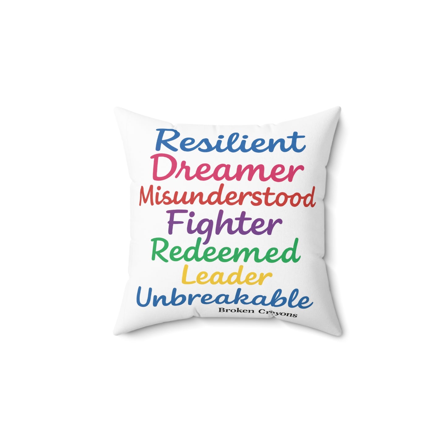 Inspirational Quote Pillow - Resilient Dreamer Fighter Redeemed Leader Unbreakable, Decorative Throw Pillow, Motivational Home Decor, [...]