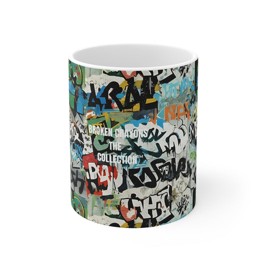 Broken Crayons Collection Urban Graffiti Mug - Hipster Coffee Cup, Street Art Decor