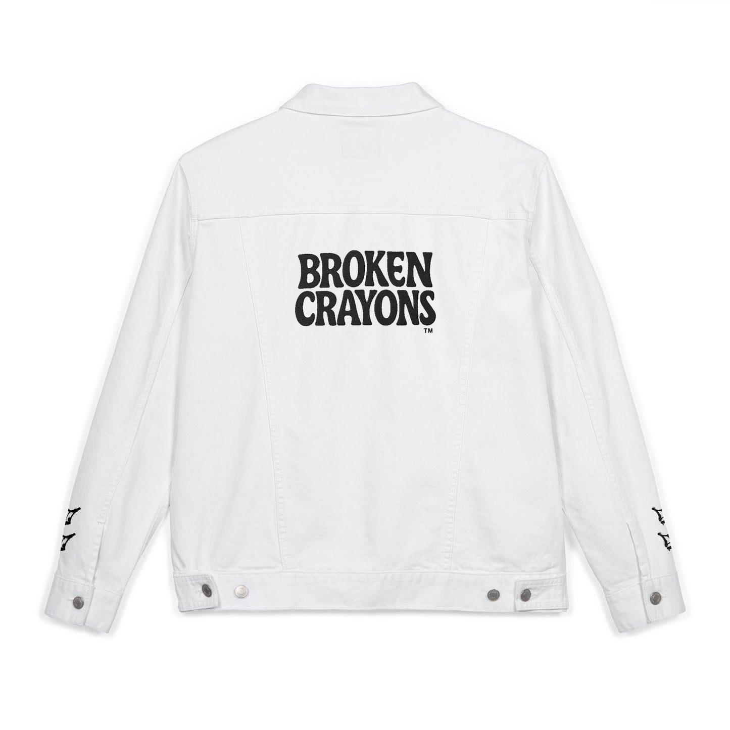 Broken Crayons™ White Jean Jacket | Raw Power Streetwear
