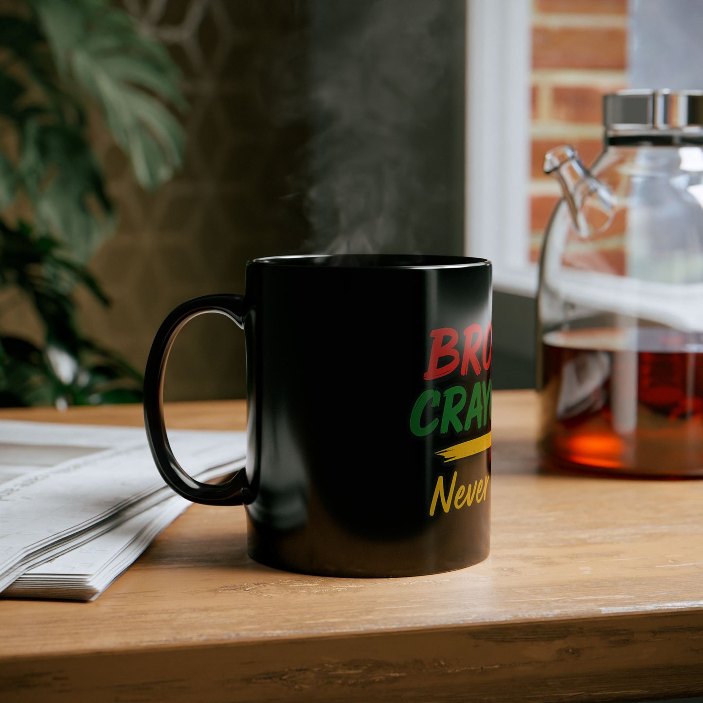 Inspirational Black Mug - Broken Crayons Never Give Up - Coffee Cup for Motivation, Gifts for Teachers, Students, Art Lovers, Encouragement