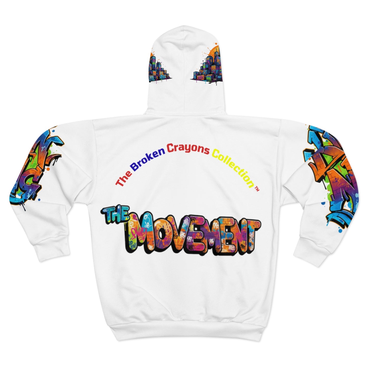 Broken Crayons GRIT Graffiti Art Unisex Zip Hoodie, Urban Streetwear, Grit Power, The Movement, Artistic Hoodie, Stylish Layering Essential