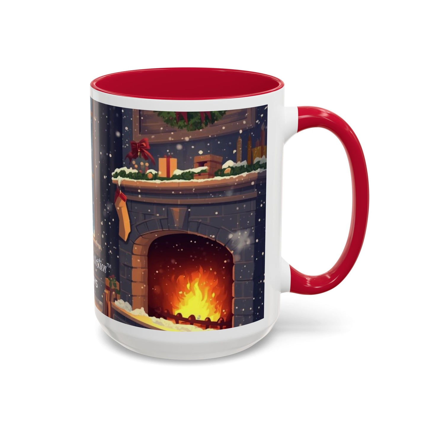 Broken Crayons Collection Holiday Fireplace Coffee Mug — Cozy Winter Scene 11oz/15oz
