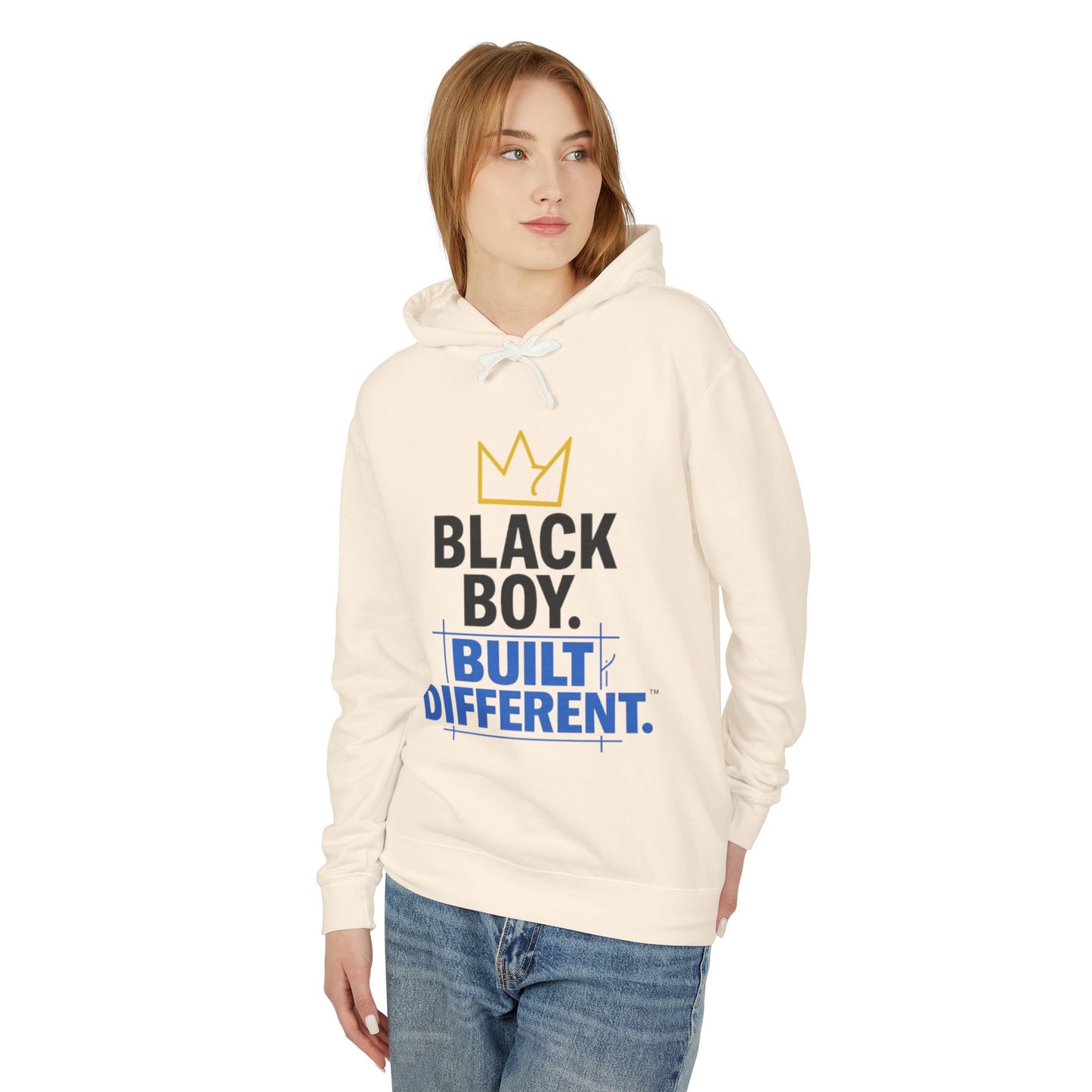 Black Boy. Built Different. Hoodie – Differently Built Blueprint Burst (Unisex)