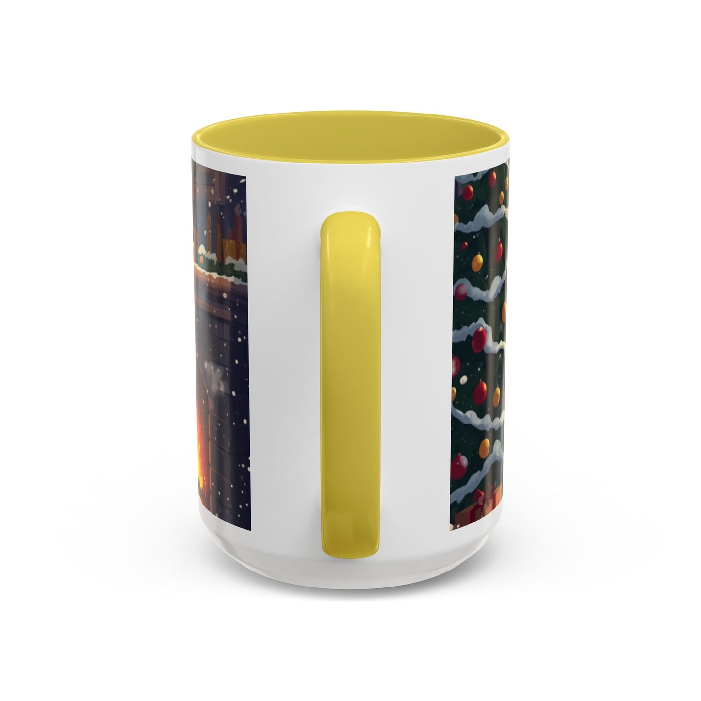 Broken Crayons Collection Holiday Fireplace Coffee Mug — Cozy Winter Scene 11oz/15oz