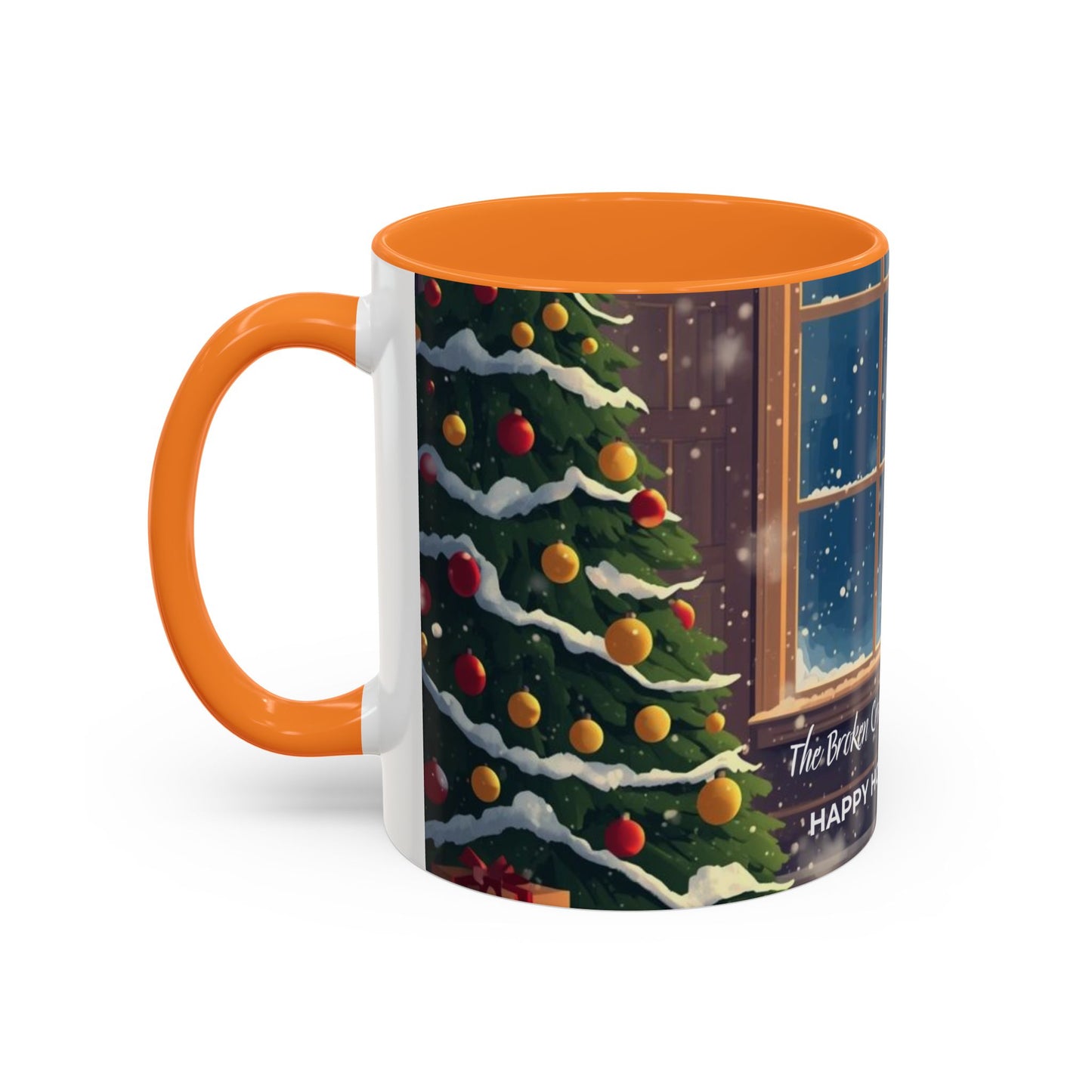 Broken Crayons Collection Holiday Fireplace Coffee Mug — Cozy Winter Scene 11oz/15oz