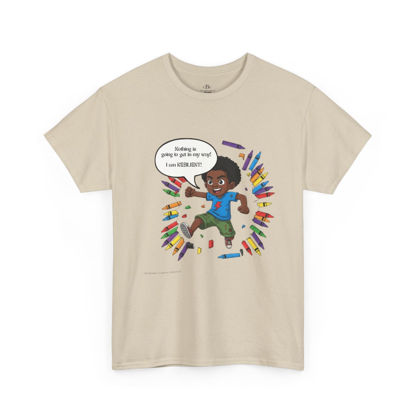 Broken Crayons I Am Resilient"  T-Shirt - Black Boy Cartoon Tee