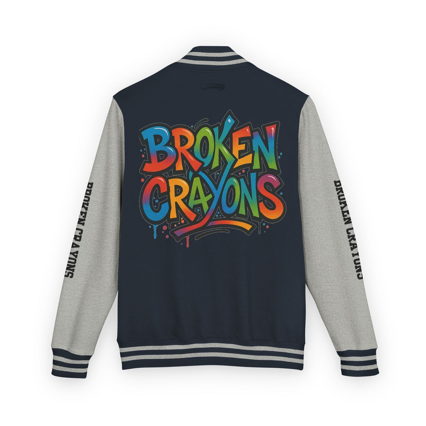 Vibrant Letterman Jacket for Creative Souls, Unisex Varsity Jacket, Trendy Outerwear, Graffiti Style Jacket, Statement Piece for [...]