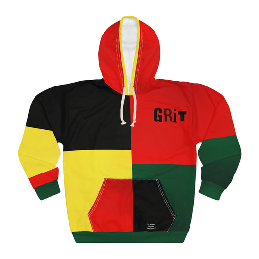 Broken Crayons-Vibrant African-Inspired "GRIT Power in Pieces" Unisex Hoodie - Black, Red, Yellow & Green Streetwear