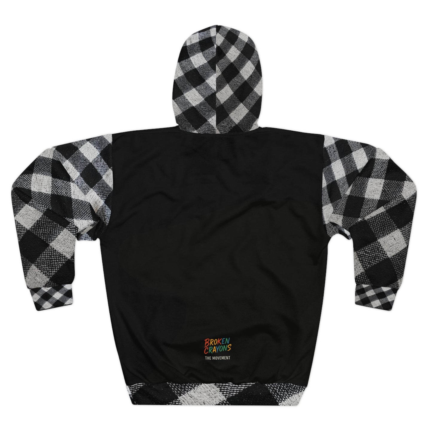 Broken Crayons Collection Unbroken by ME Hoodie – Black & Checkered Streetwear for Resilience and Self-Pride