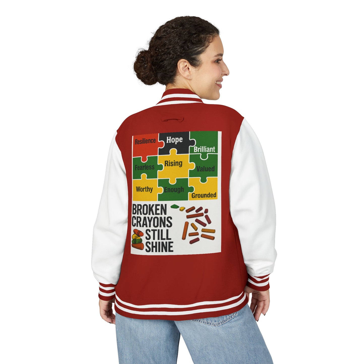 Unisex Inspirational Letterman Jacket, Resilience Hope Style, Motivational Apparel, Gifts for Friends, Casual Wear, College Spirit Wear