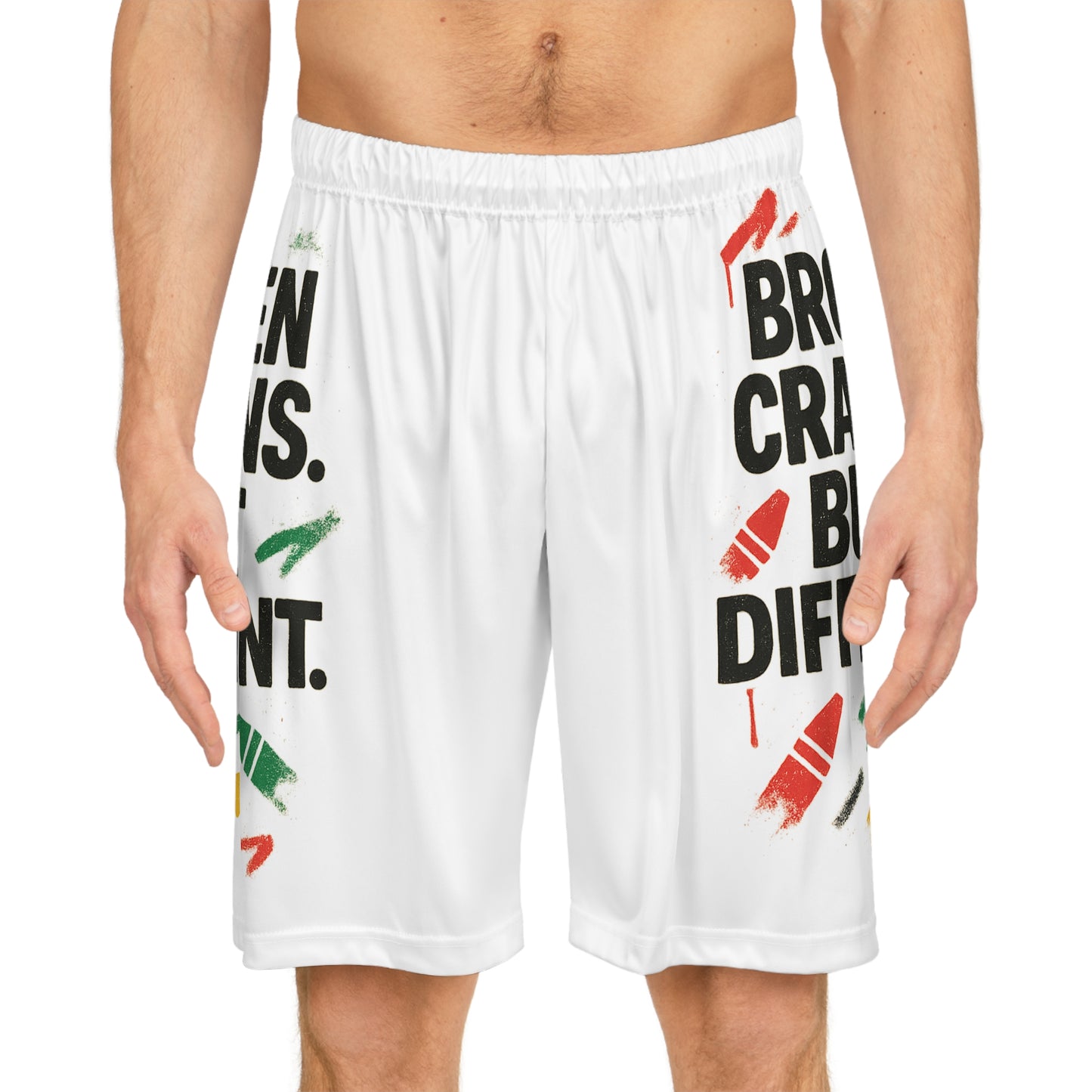 Broken Crayons™ Built Different Basketball Shorts – Empowerment Sportswear