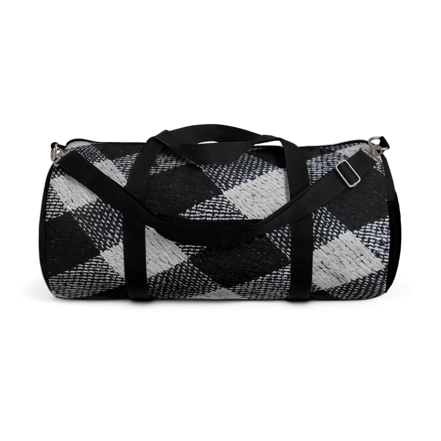 Broken Crayons Collection Checkered Duffel Bag – Bold Black & White Streetwear Gear for Movement Makers