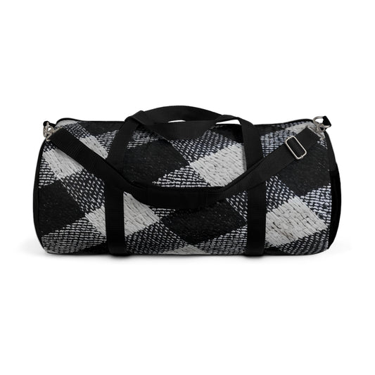 Broken Crayons Collection Checkered Duffel Bag – Bold Black & White Streetwear Gear for Movement Makers