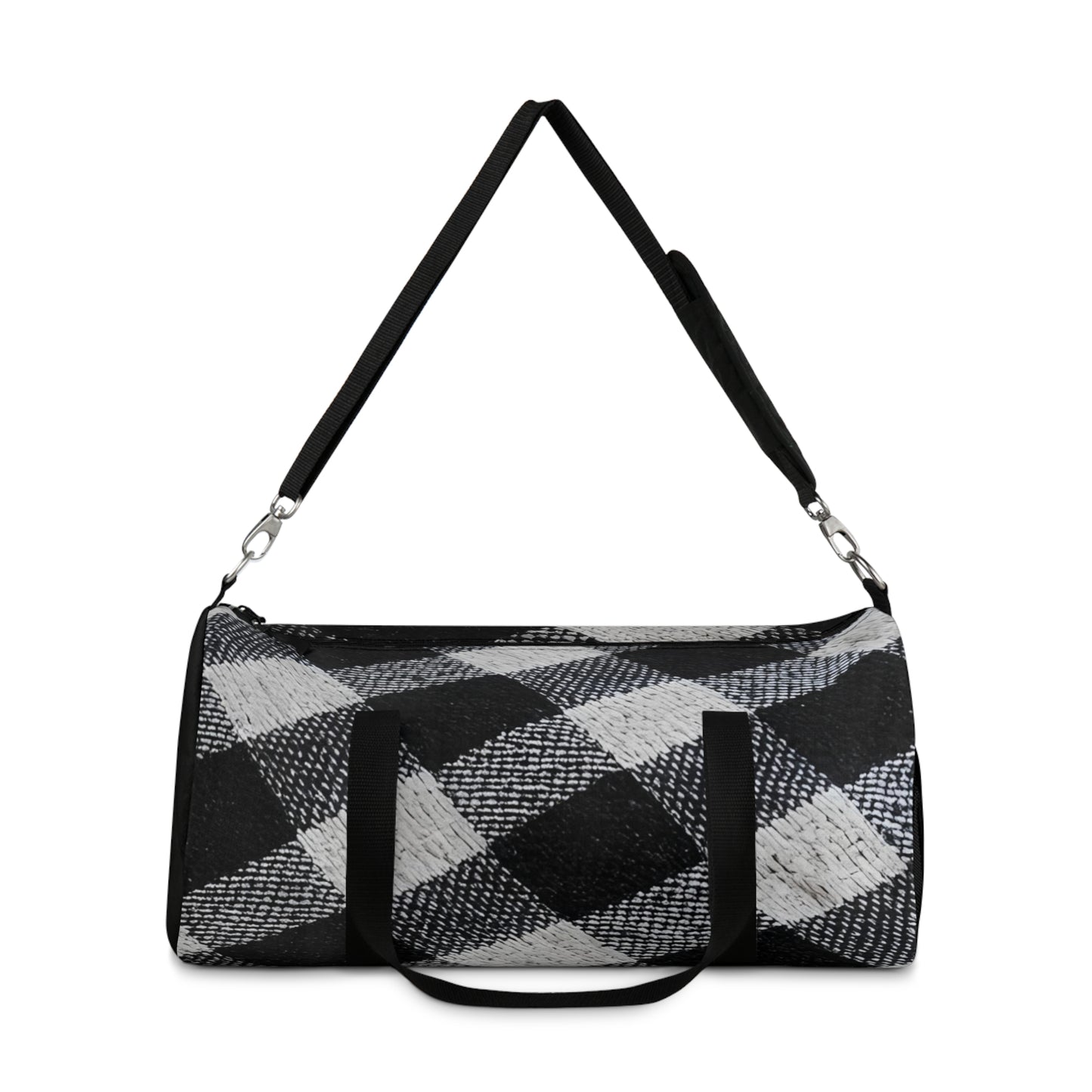 Broken Crayons Collection Checkered Duffel Bag – Bold Black & White Streetwear Gear for Movement Makers