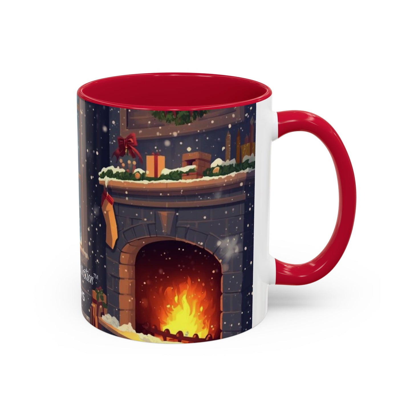 Broken Crayons Collection Holiday Fireplace Coffee Mug — Cozy Winter Scene 11oz/15oz