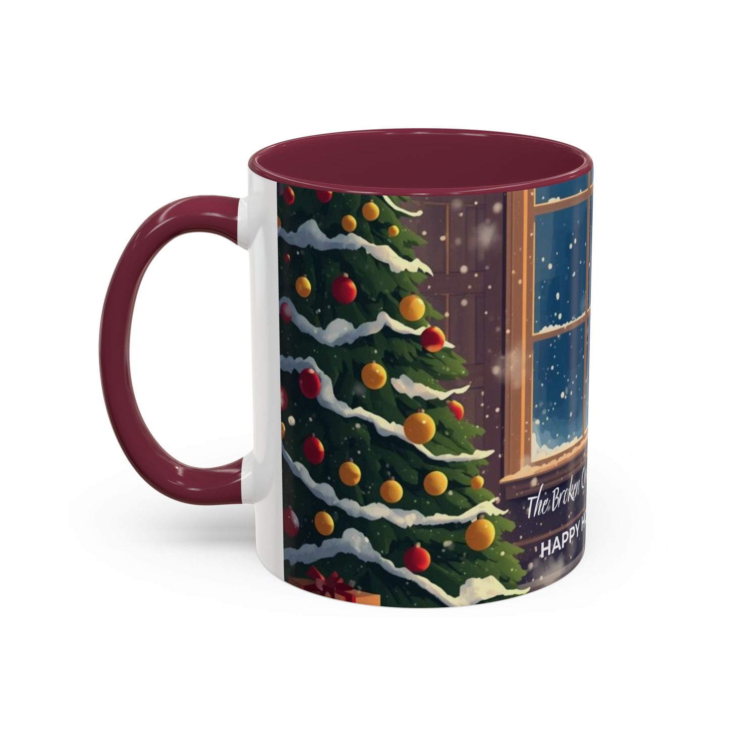 Broken Crayons Collection Holiday Fireplace Coffee Mug — Cozy Winter Scene 11oz/15oz