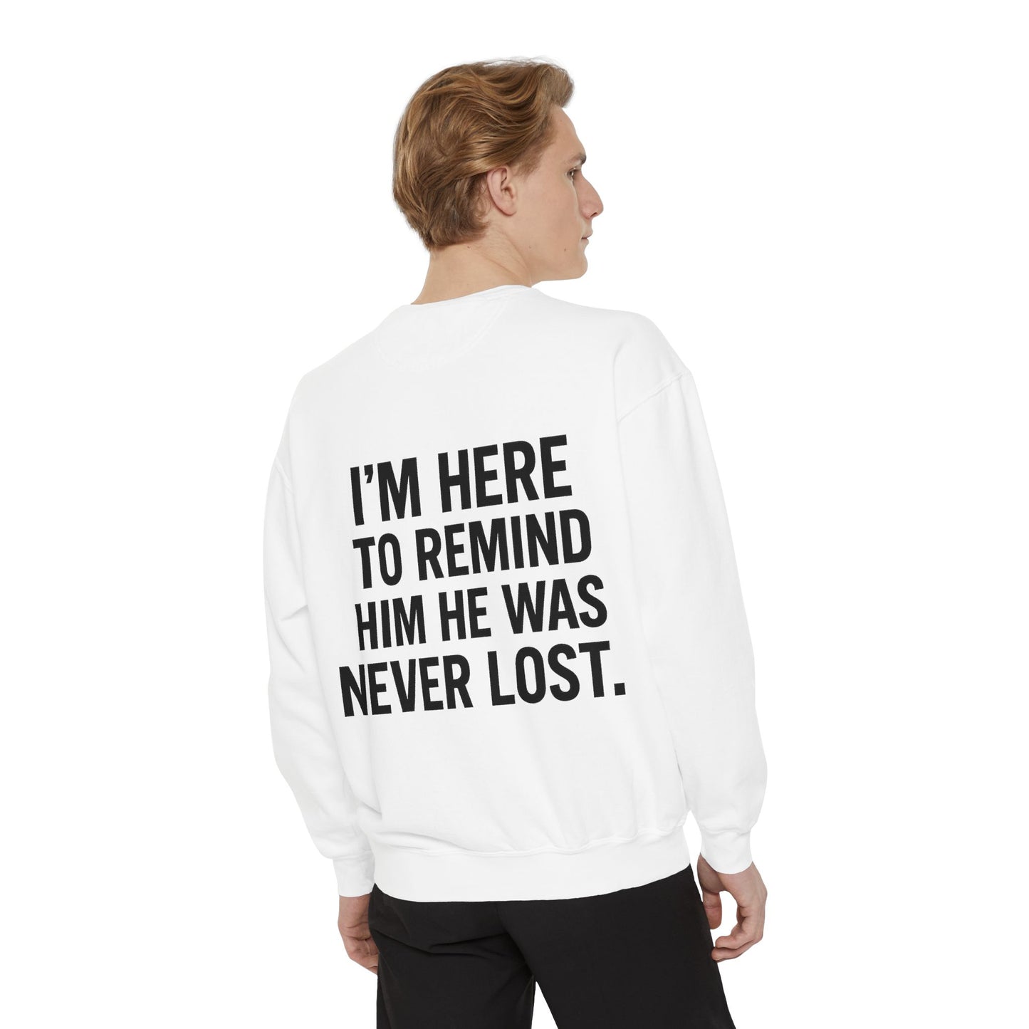 I’m Not Here to Save Him Coral Sweatshirt – Empowerment Apparel for Mentors & Movement Builders