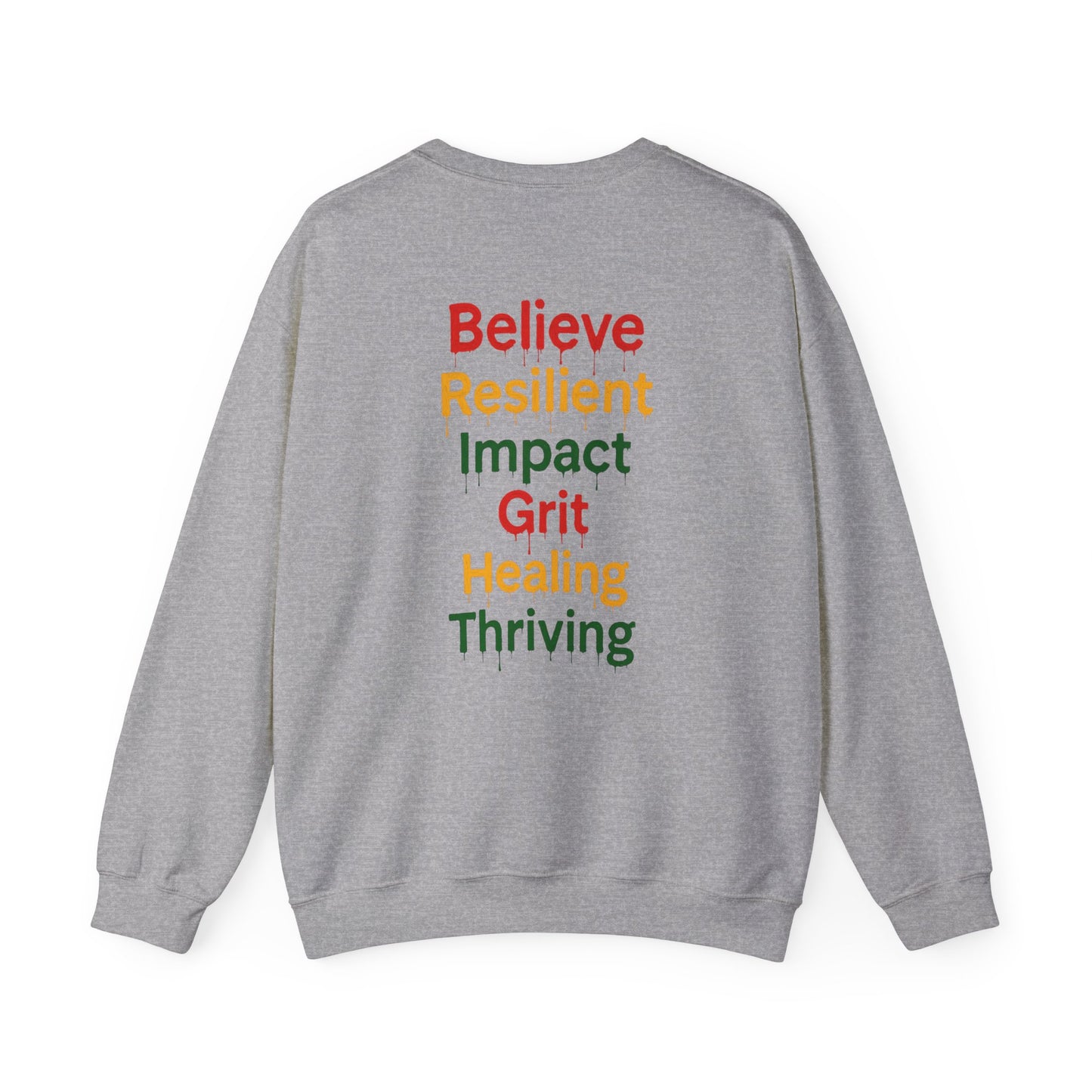 Broken Crayons Collection™ “CREATE” Sweatshirt – Pan-African Front Graphic + Empowering Back Affirmations