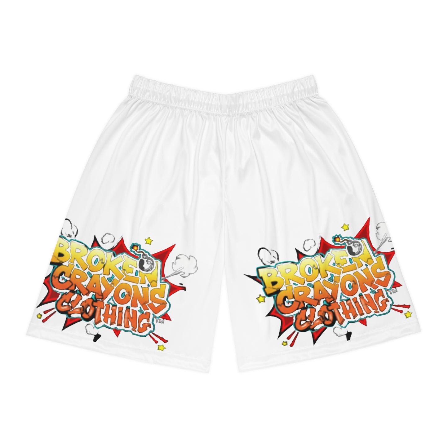 Bold Broken Crayons™ Graffiti Basketball Shorts – Streetwear Style, Athletic Comfort, Summer Essential