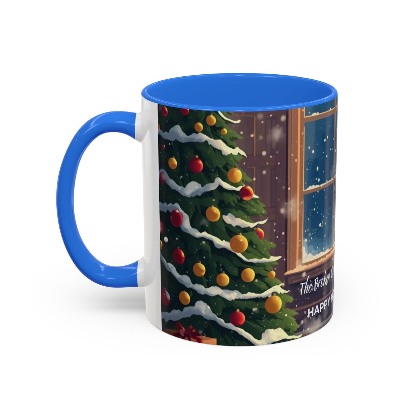 Broken Crayons Collection Holiday Fireplace Coffee Mug — Cozy Winter Scene 11oz/15oz