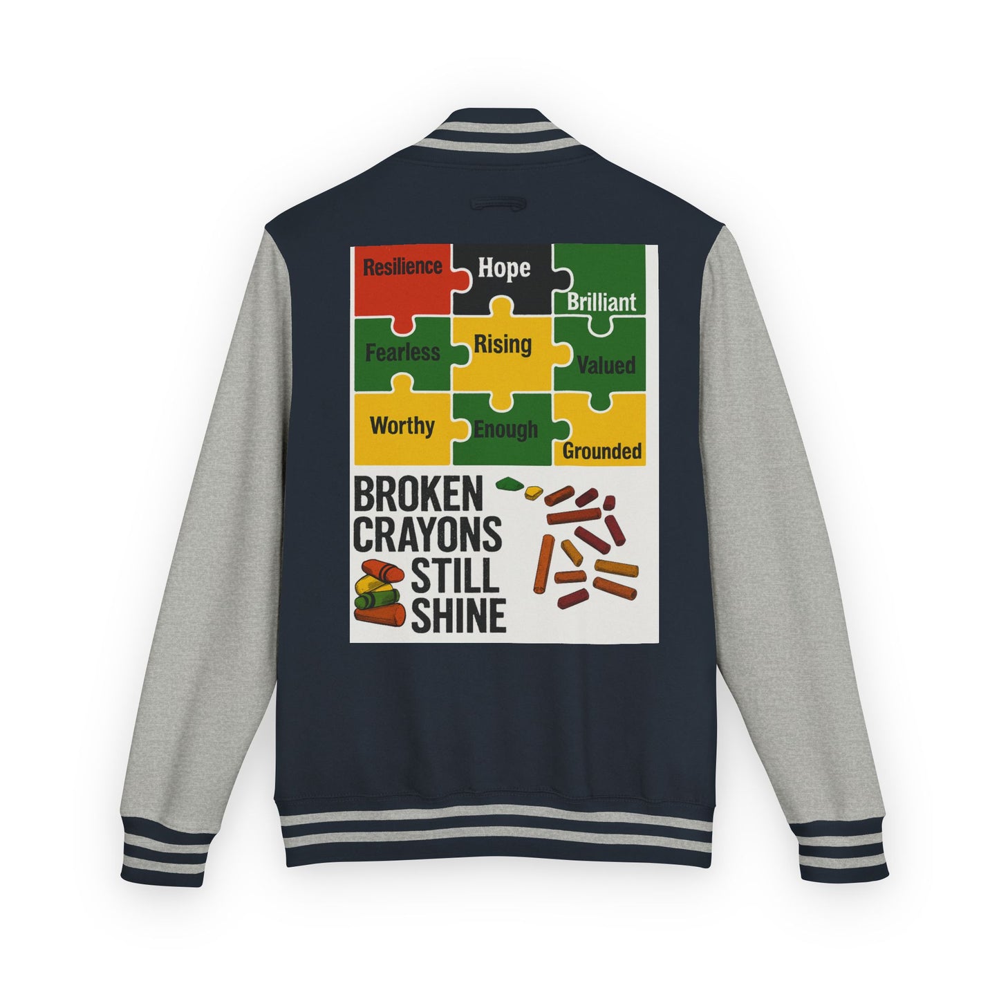 Unisex Inspirational Letterman Jacket, Resilience Hope Style, Motivational Apparel, Gifts for Friends, Casual Wear, College Spirit Wear