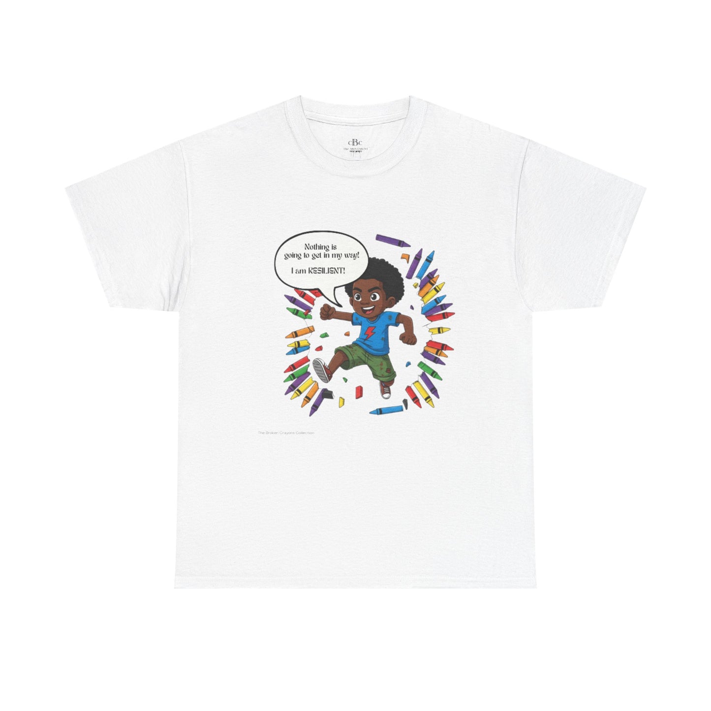 Broken Crayons I Am Resilient"  T-Shirt - Black Boy Cartoon Tee