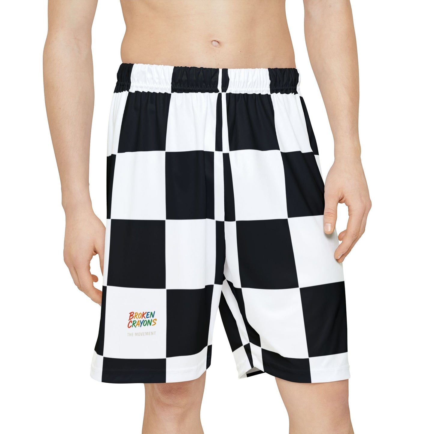 Men’s Sports Shorts - Stylish Checkered Pattern for Active Lifestyle, Perfect for Workouts, Beach Days, Gifts, or Sports Events