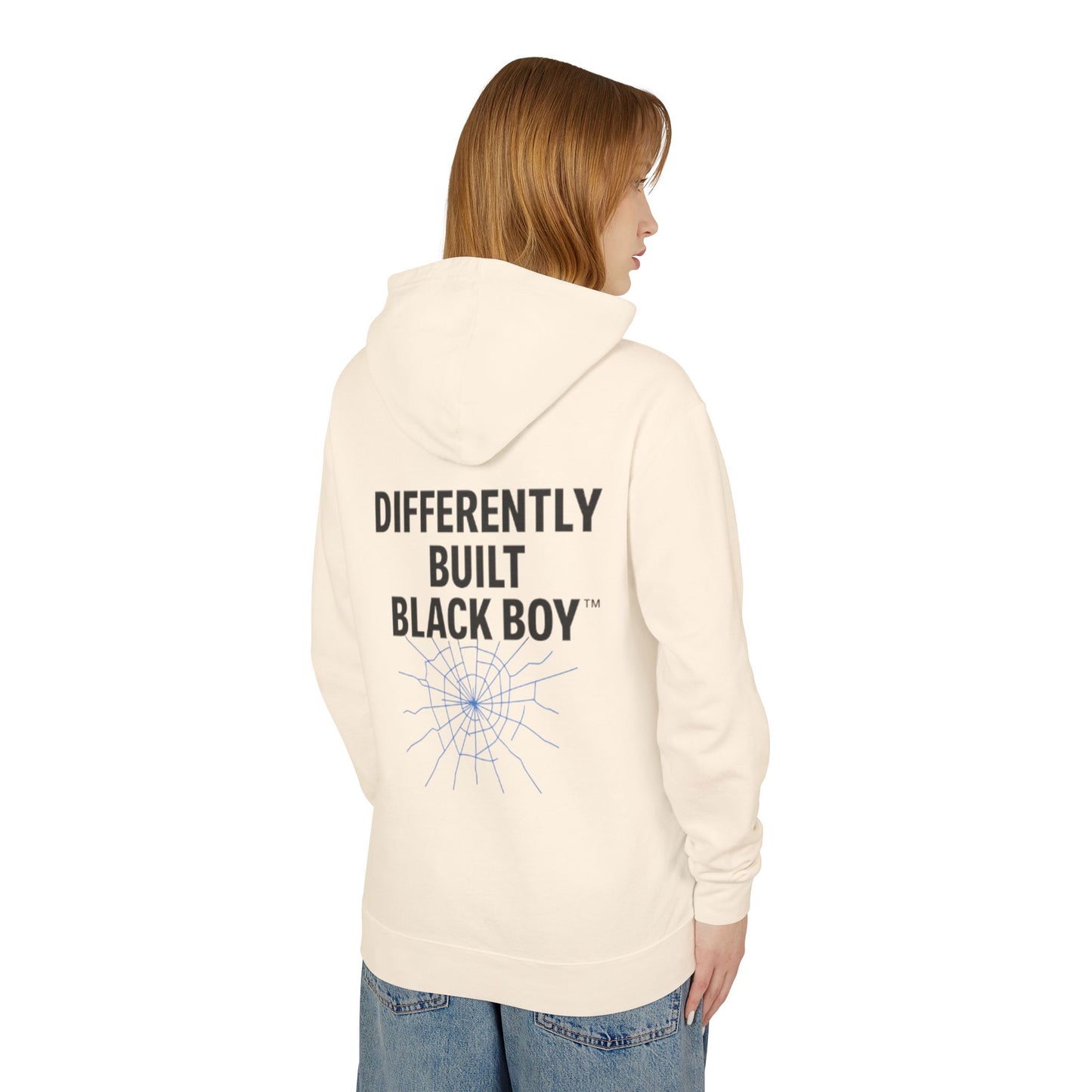 Black Boy. Built Different. Hoodie – Differently Built Blueprint Burst (Unisex)