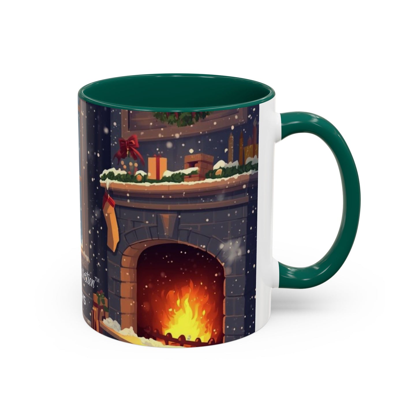 Broken Crayons Collection Holiday Fireplace Coffee Mug — Cozy Winter Scene 11oz/15oz
