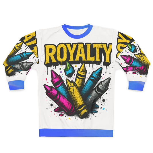 Broken Crayons Collection Royalty Sweatshirt – Bold All-Over-Print Artist Crewneck Unisex