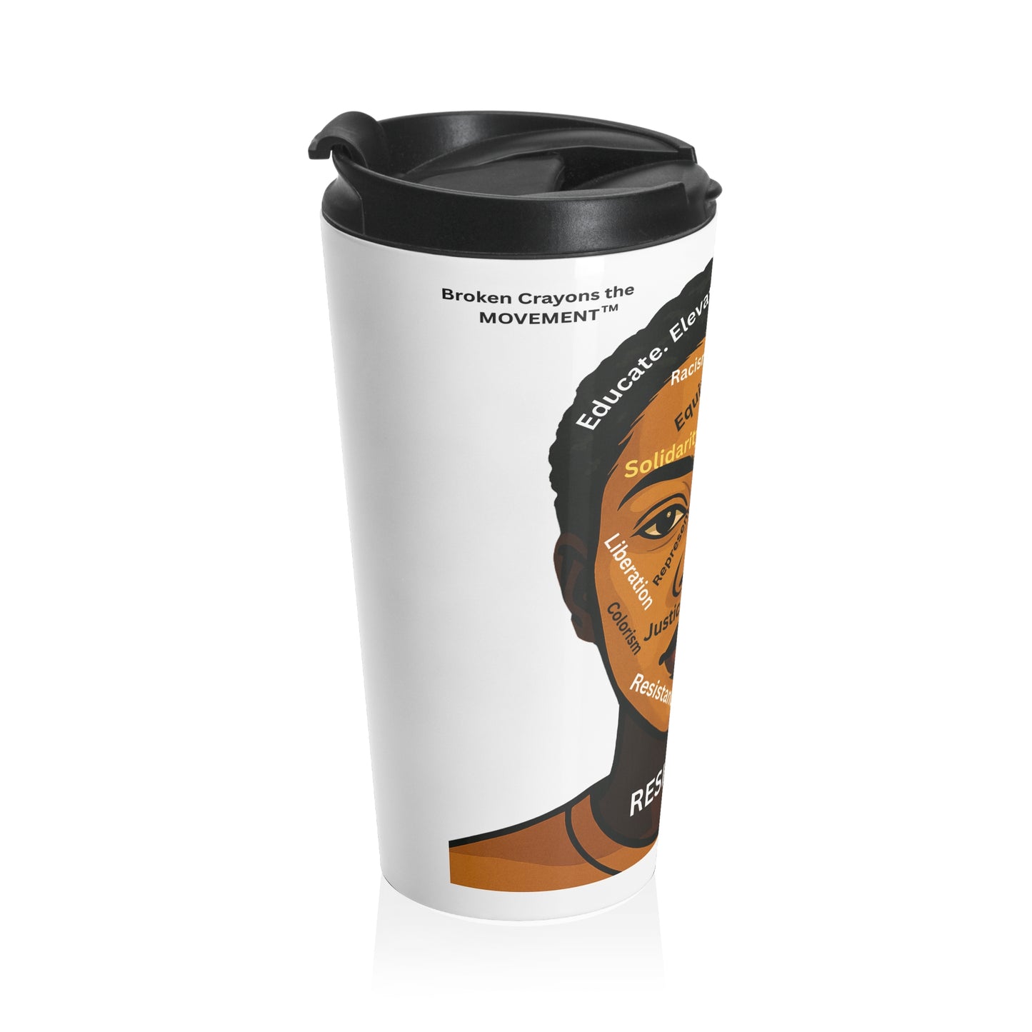 “Resilience Travel Mug – Empowerment Art Tumbler, Durable Stainless Steel Coffee Cup, Social Justice Inspired Design”