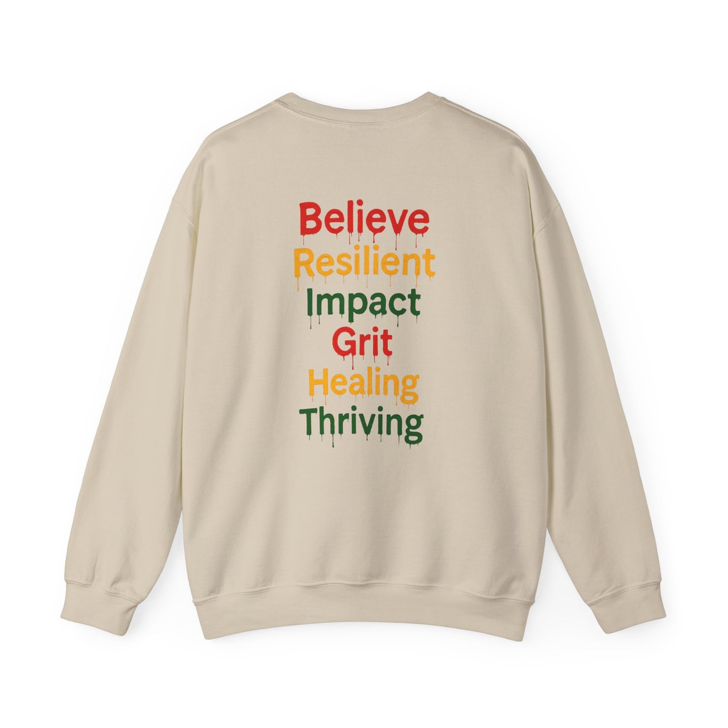 Broken Crayons Collection™ “CREATE” Sweatshirt – Pan-African Front Graphic + Empowering Back Affirmations