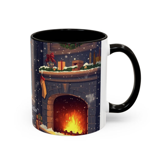 Broken Crayons Collection Holiday Fireplace Coffee Mug — Cozy Winter Scene 11oz/15oz