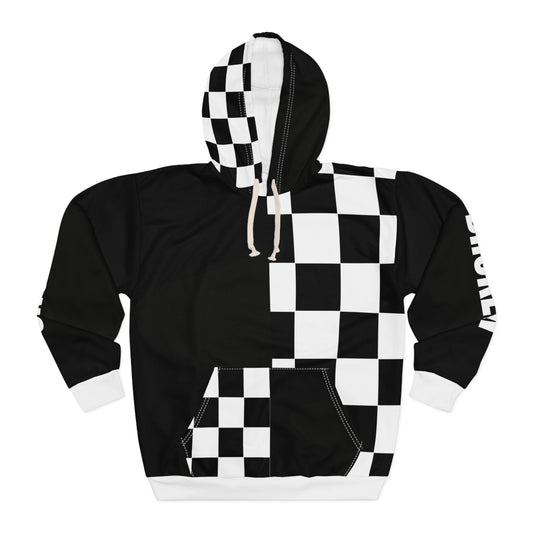Broken Crayons Collection Trendy Checkerboard Hoodie, Unisex Pullover, Fashion Statement,