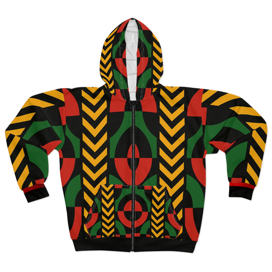 Broken Crayons Collection Vibrant Graphic Unisex Zip Hoodie, Colorful Zip-Up Jacket, Trendy Streetwear