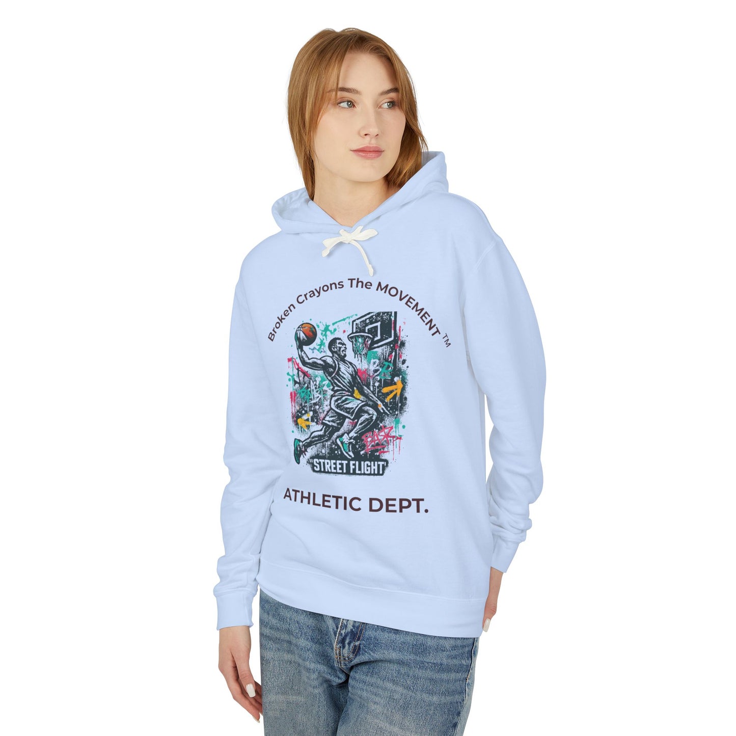 Broken Crayons Collection"Street Flight" Urban Graffiti Basketball Hoodie | Unisex Sweatshirt