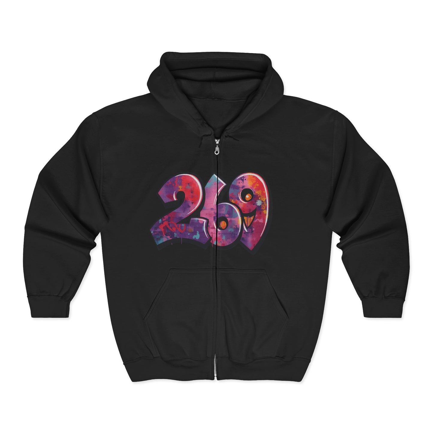 Broken Crayons Collection 269 Colorful Graffiti Zip Hoodie - Urban Wear for Teens, Street Style, Casual Outfits