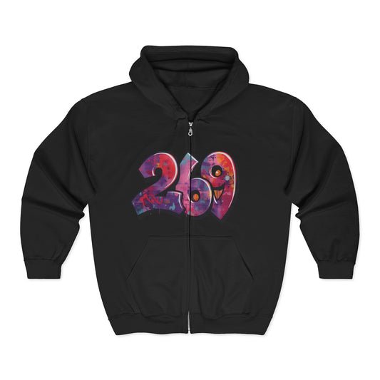 Broken Crayons Collection 269 Colorful Graffiti Zip Hoodie - Urban Wear for Teens, Street Style, Casual Outfits