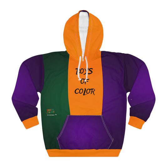 Broken Crayons Collection Vibrant Animal Print Hoodie | Colorful Graphic Sweatshirt, Unique Streetwear, Hooded Pullover