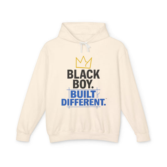 Black Boy. Built Different. Hoodie – Differently Built Blueprint Burst (Unisex)