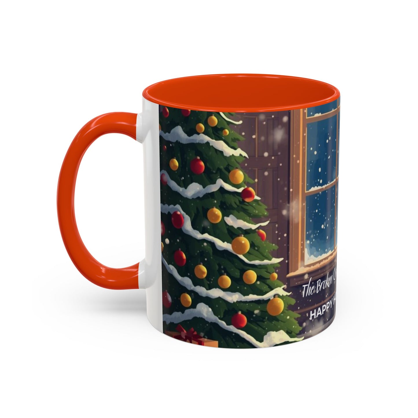 Broken Crayons Collection Holiday Fireplace Coffee Mug — Cozy Winter Scene 11oz/15oz