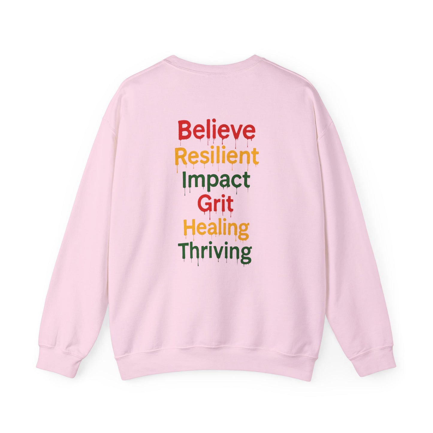 Broken Crayons Collection™ “CREATE” Sweatshirt – Pan-African Front Graphic + Empowering Back Affirmations