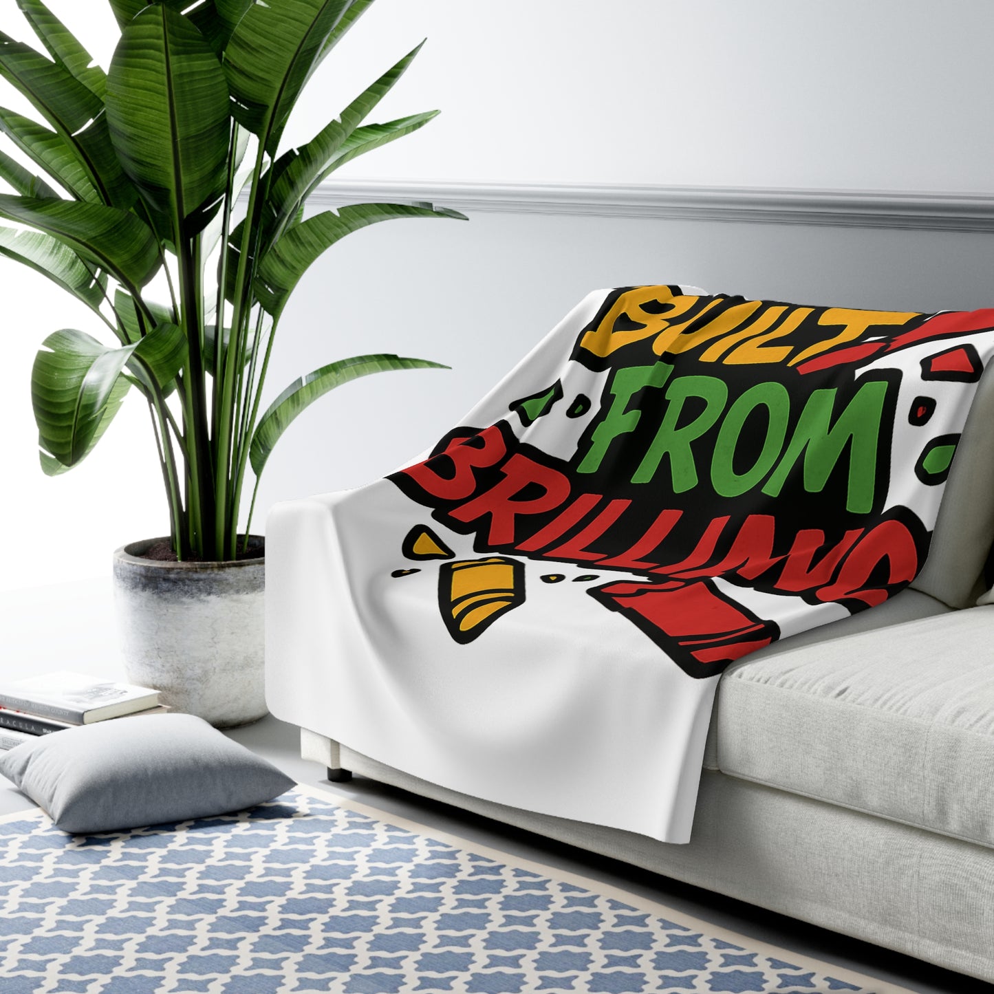 Cozy Sherpa Fleece Blanket, Warm Throw for Kids, Inspirational Home Decor, Gift for Students, Family Snuggle Time