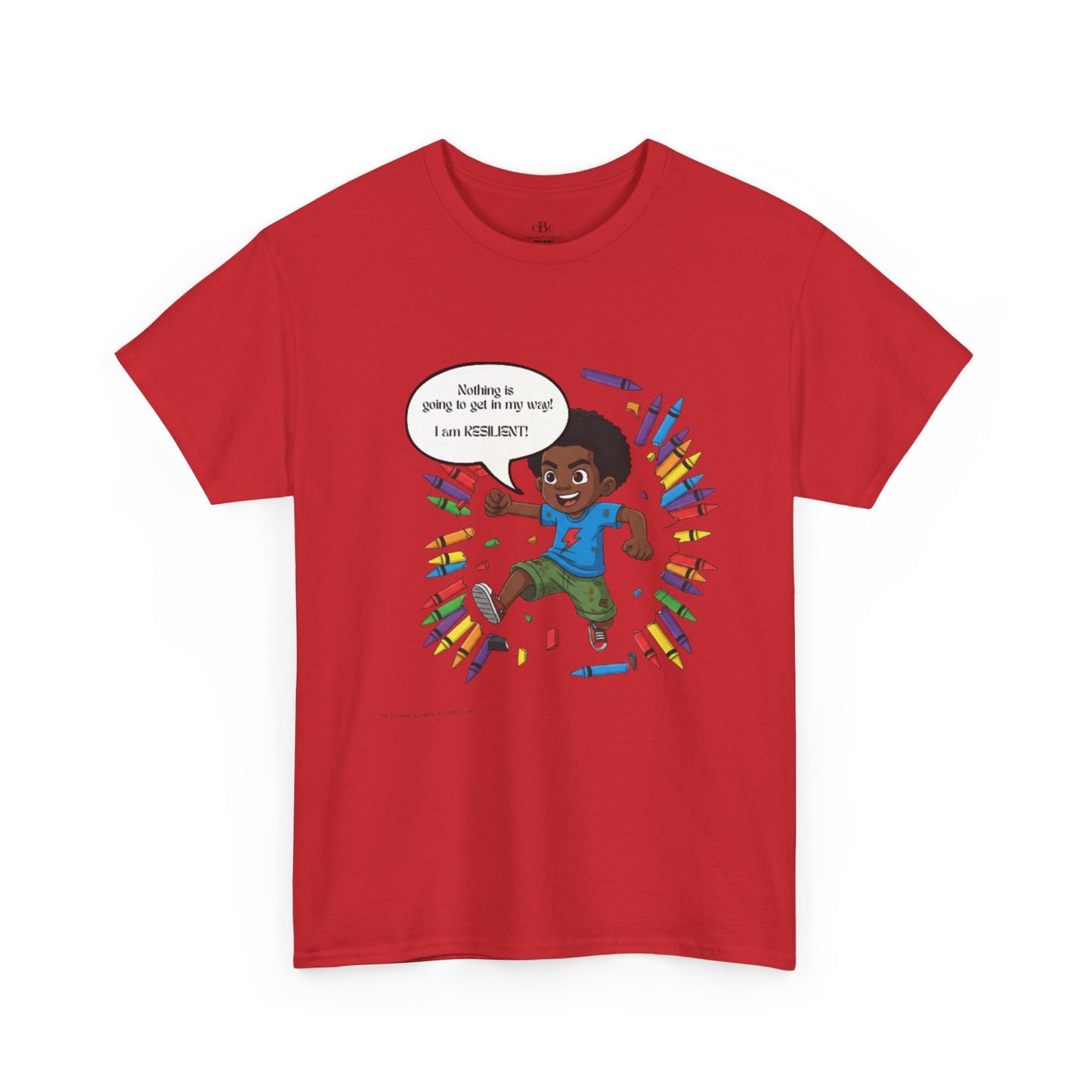 Broken Crayons I Am Resilient"  T-Shirt - Black Boy Cartoon Tee
