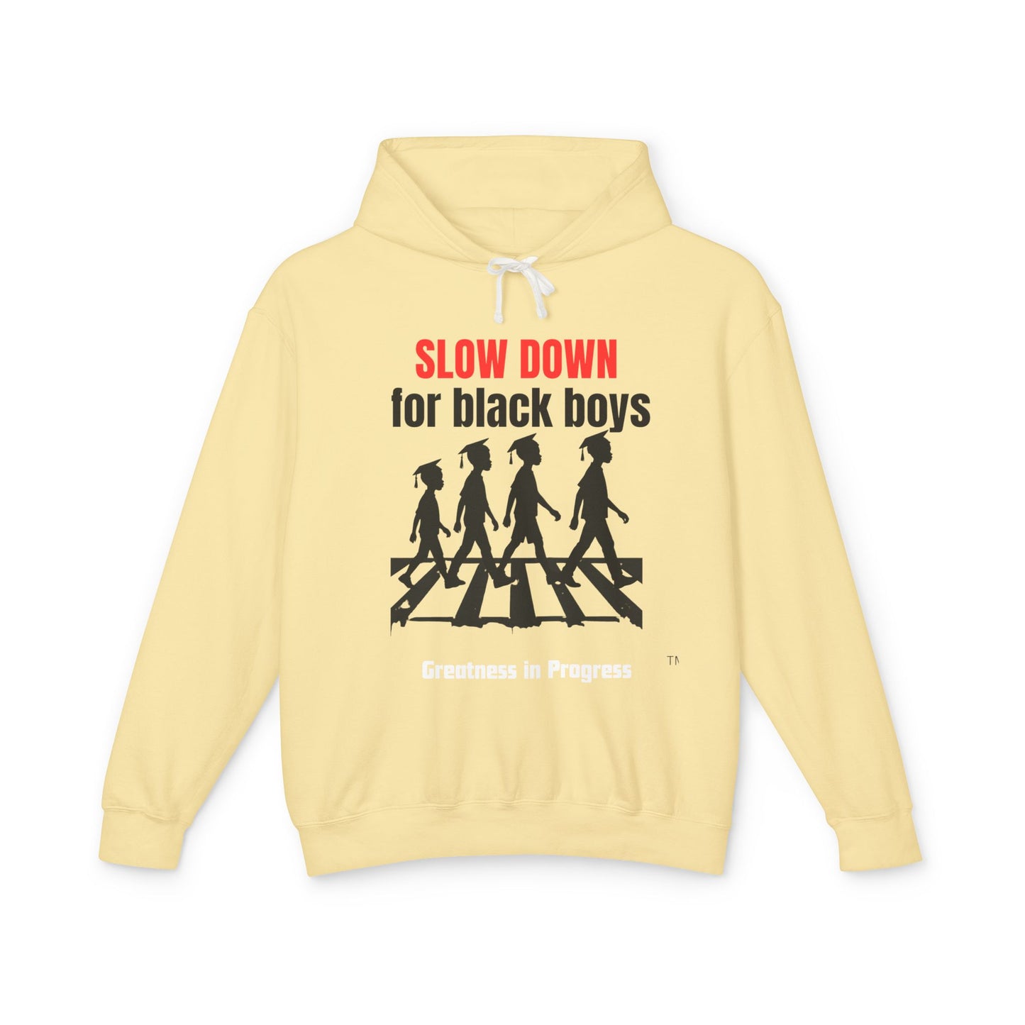 Unisex Lightweight Hooded Sweatshirt - "Slow Down for Black Boys" Hoodie, Awareness Apparel, Gift for Activists, Statement Sweatshirt, [...]