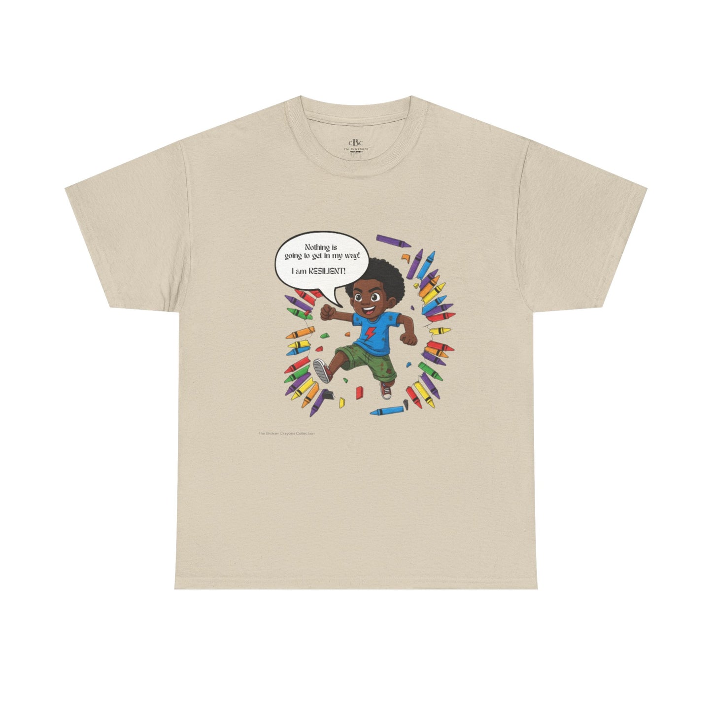 Broken Crayons I Am Resilient"  T-Shirt - Black Boy Cartoon Tee